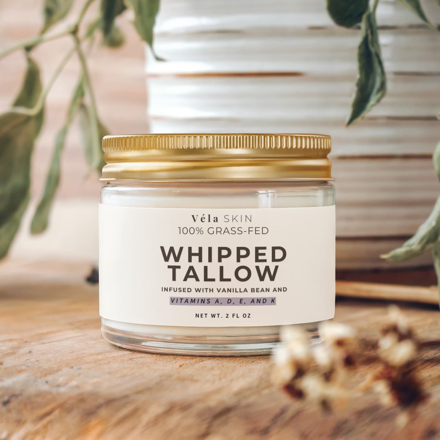 Véla Skin: Whipped Grass-Fed Tallow Balm with Vanilla Bean